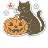 Sticker T-shirt classique éffrayant pour Halloween Kitty (Devant)