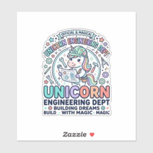 Sticker T-Shirt D Département d'ingénierie de Licorne Typo