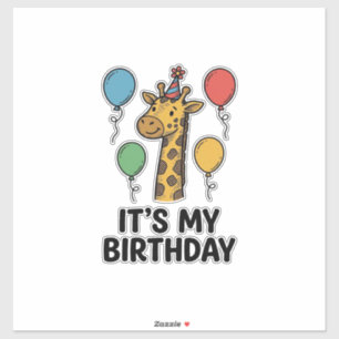 Sticker T-shirt de fête d'anniversaire de girafe mignon De