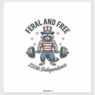 Sticker T-shirt de musculation de Raton Laveur Patriotique