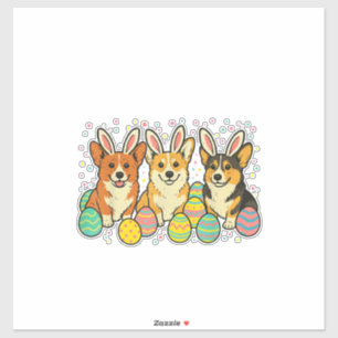 Sticker T-Shirt de Pâques Corgi_1