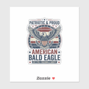 Sticker T-Shirt décontracté patriotique vintage aigle chau