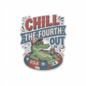 Sticker T-shirt drôle d'alligator d'été pour refroidir le (Devant)