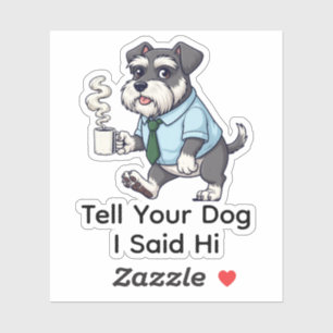 Sticker T-shirt drôle de Schnauzer standard en costume d'a