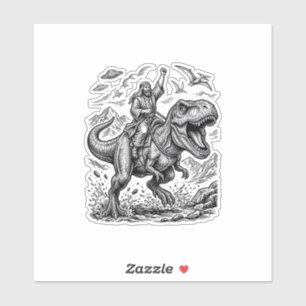 Sticker T-shirt graphique à motif de cavalier dinosaure gr