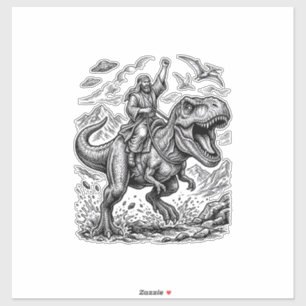 Sticker T-shirt graphique à motif de cavalier dinosaure gr