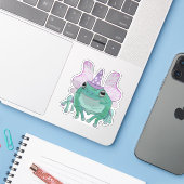 Sticker T-shirt grenouille (Ordinateur portable avec iPhone)
