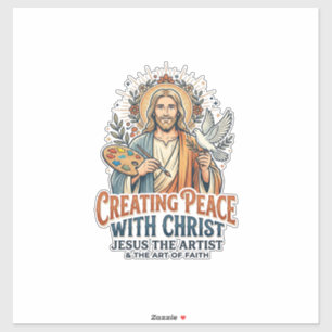 Sticker T-Shirt Hobby Aquarelle Jésus Foi Inspirante
