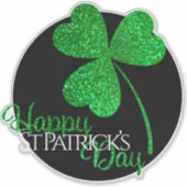 Sticker T-shirt Joyeux St Patrick Glitter Vert Trèfle (Devant)