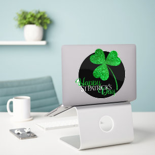 Sticker T-shirt Joyeux St Patrick Vert Pailleté Trèfle