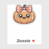 Sticker t-shirt kawaii citrouille surdimensionné (Feuille)
