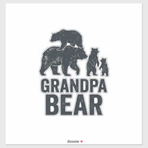 Sticker T-shirt ours ours papy vintage gravure famille our