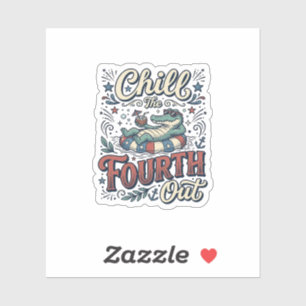 Sticker T-shirt patriotique Chill The Fourth Out Alligator