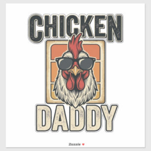 Sticker T-shirt vectoriel vintage drôle de coq Papa poulet