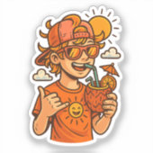 Sticker T-shirt Vibes d'été urbain cool - Street Art Style (Recto)