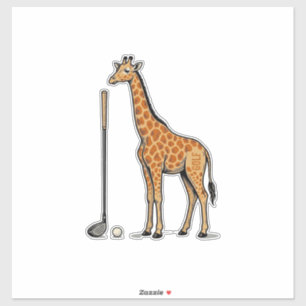Sticker T-Shirt Vintage Gravure Girafe Golf Vector Desi