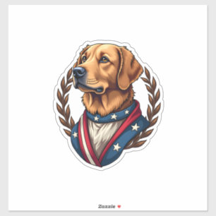Sticker T-shirt vintage patriotique Heritage Golden Retrie