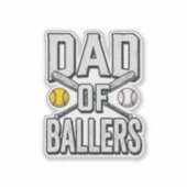 Sticker T-shirt vintage pour papa de softball et baseball  (Devant)