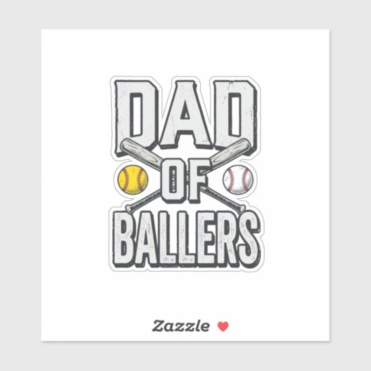 Sticker T-shirt vintage pour papa de softball et baseball  (Feuille)