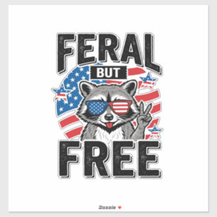 Sticker T-shirt vintage Raton laveur patriotique sauvage m
