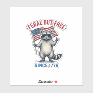 Sticker T-shirt vintage Raton laveur patriotique sauvage m