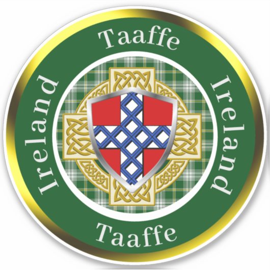 Sticker Taaffe Irish Shield/Celtic Cross Personalized (Devant)