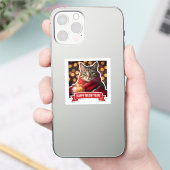 Sticker Tabby Cat New Year Celebration (Téléphone)