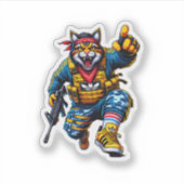 Sticker "Tabby tactique - Armée & Fureur" (Devant)