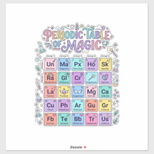 Sticker Table périodique Licorne de Magie Cadeau Mignon Te