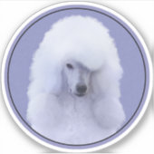 Sticker Tableau blanc standard de caniche - Art original d (Devant)