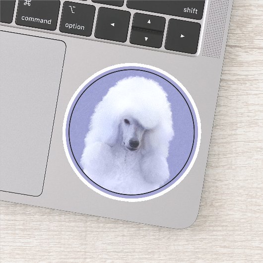 Sticker Tableau blanc standard de caniche - Art original d (Détail)
