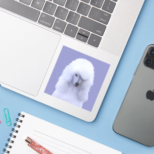 Sticker Tableau blanc standard de caniche - Art original d