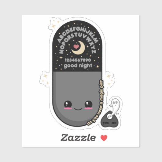 Sticker Tableau de l'esprit de la pilule Kawaii (Feuille)
