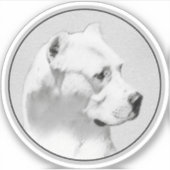 Sticker Tableau Dogo Argentino - Art Chien original (Devant)