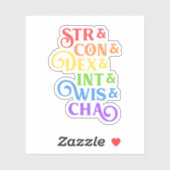 Sticker Tablette Rainbow RPG Stats (Feuille)