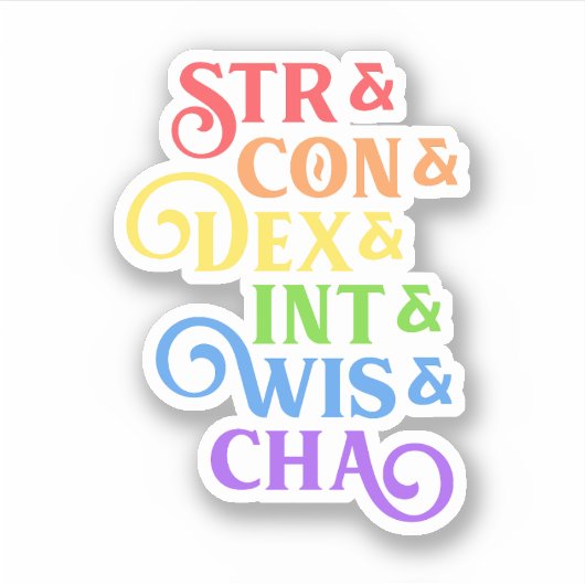 Sticker Tablette Rainbow RPG Stats (Devant)