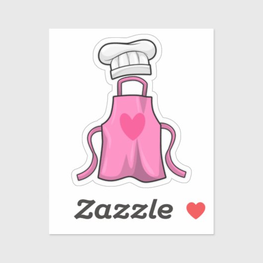 Sticker tablier de cuisine et casquette de Cuisine avec co (Feuille)