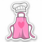 Sticker tablier de cuisine et casquette de Cuisine avec co (Recto)
