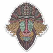 Sticker Tabouret en verre vissé babouin art animal africai (Devant)