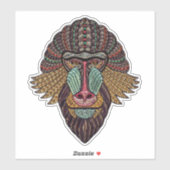 Sticker Tabouret en verre vissé babouin art animal africai (Feuille)