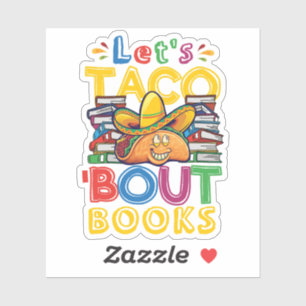 Sticker Taco Bout Books Lover livre