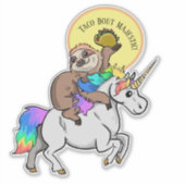 Sticker Taco Bout Majestic Sloth équitation Unicorn (Devant)