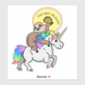 Sticker Taco Bout Majestic Sloth équitation Unicorn (Feuille)