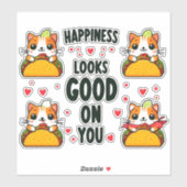 Sticker Taco Cat : Une Fusion Culinaire Féline (Feuille)