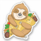 Sticker Taco Sloth Dessin Drôle Illustration (Devant)