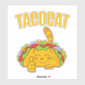 Sticker Tacocat Chats Mignons Tacos (Feuille)