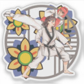 Sticker Tae Kwon Do Duo - Puissance et Discipline d'Équipe (Devant)