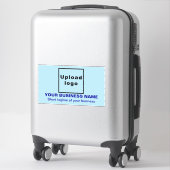Sticker Tagline d'affaires, bleu clair Grand Rectangle Vin (Sur valise)
