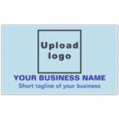 Sticker Tagline d'affaires, bleu clair Grand Rectangle Vin (Devant)