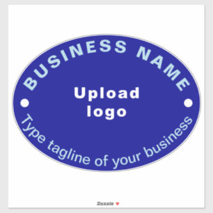 Sticker Tagline d'affaires sur bleu grand ovale forme Viny
